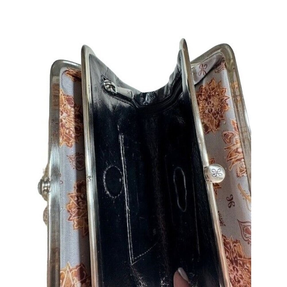 Vintage Hobo Leather Clutch Wallet With Plaid Design & Floral Lining- LT3230 - Picture 6 of 9